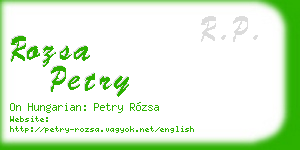 rozsa petry business card